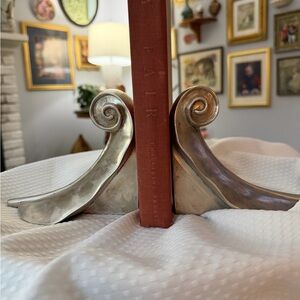 Vintage Pottery Barn Bookends in Silver Plate